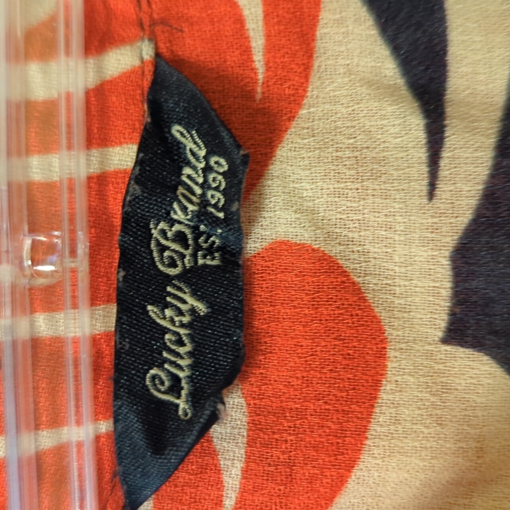 Lucky Brand Orange and Navy Sleeveless Boxy Blouse. 2 For $10 - Picture 3 of 5